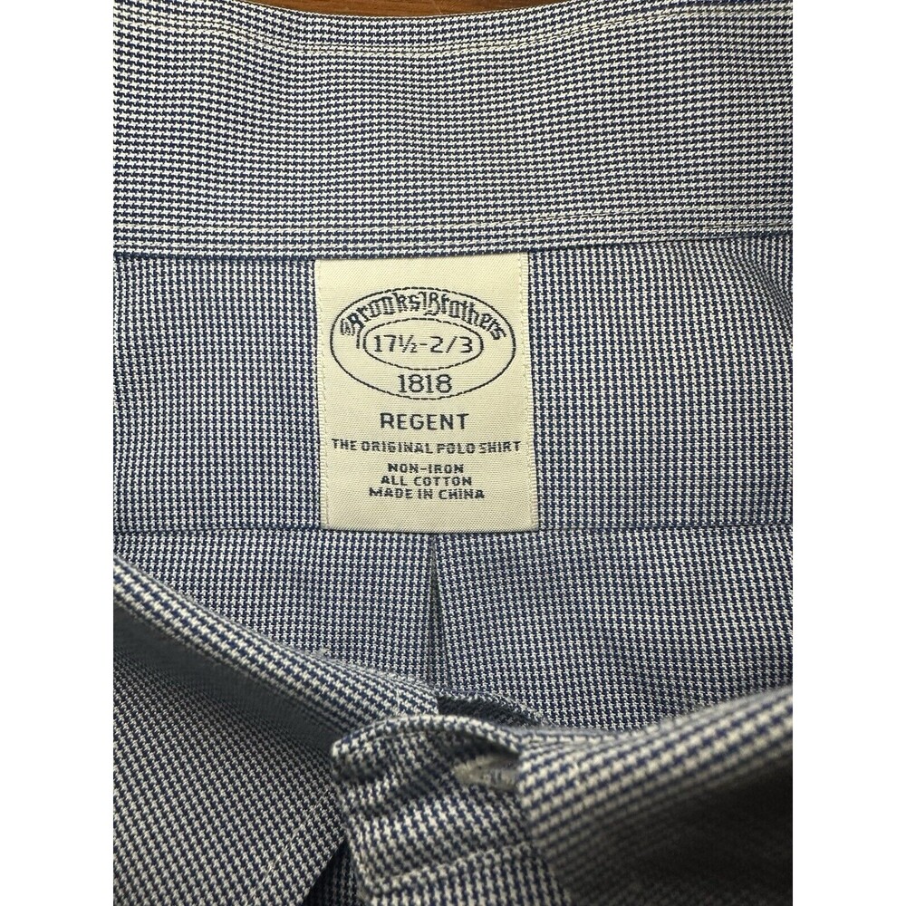 BROOKS BROTHERS Regent Non Iron Blue Dress Shirt 17.5 -2/3